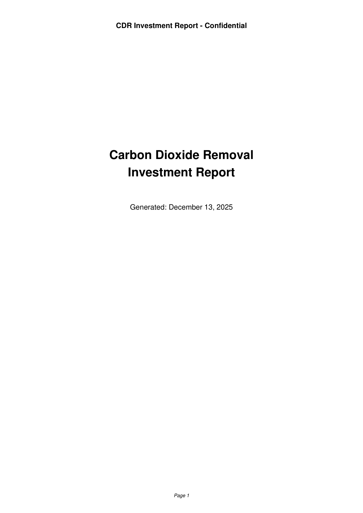 Carbon Removal Investment Pipeline